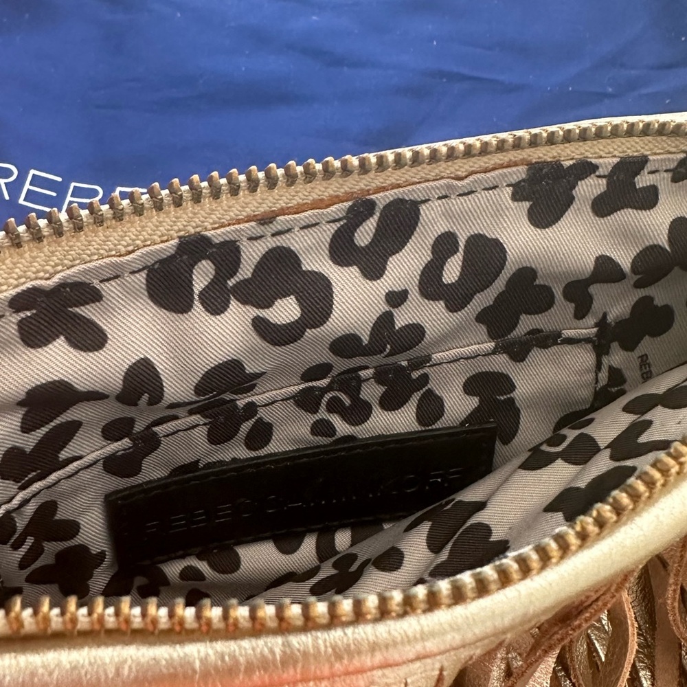 Rebecca Minkoff champagne leather fringe crossbody - Picture 2 of 3